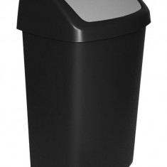 Coș de gunoi Curver SWING BIN, 50L, 34x40,6x66,8 cm, negru/gri, pentru gunoi