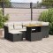 vidaXL Set canapele grădină perne 7 piese negru, poliratan/lemn acacia 3327973