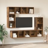 VidaXL Set comodă TV 4 pcs Lemn vechi 37 x 37 x 142.5 cm Lemn compozit