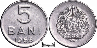 1966, 5 Bani - RSR - Romania foto