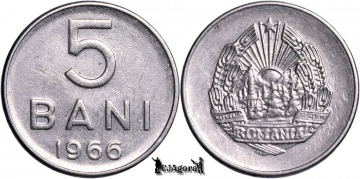 1966, 5 Bani - RSR - Romania