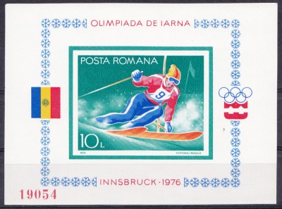 TSV % - 1976 LP 903 J.O. DE IARNA - INNSBRUCK, COLITA NEDANT. MNH/** LUX foto