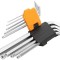 Set de 9 chei hexagonale cu brat lung si varf sferic 1,5/2/2
