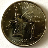 AMERICA QUARTER 1/4 DOLLAR 2001 LITERA P.(PURTATI CATRE LIBERTATE - New York) BU