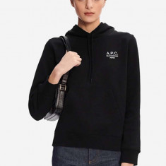 A.P.C. hanorac de bumbac Hoodie Manuela femei, culoarea roz, cu glugă, cu imprimeu COEZD.F27760-OFFWHITE