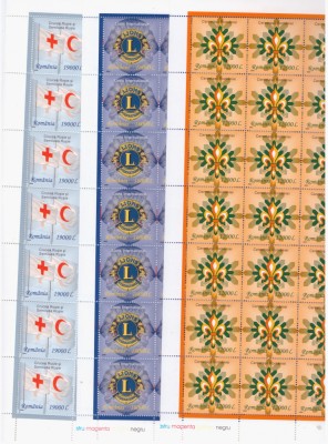 RO-0133-Romania 2004-Lp 1668-Organizatii mondiale-coli nestampilate de 28 timbre foto