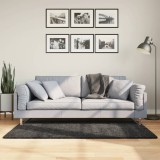 Covor pufos &quot;PAMPLONA&quot; cu fire &icirc;nalte antracit modern 80x150 cm