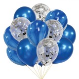 Set Baloane Petrecere, 12 Buc, Confetti, Modalitate, Material Latex, Multicolor, Dimensiune 30cm, Oem