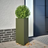 Cumpara ieftin Jardiniere grădină, 2 buc., verde, 40x34,5x70cm, oțel, triunghi