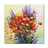 Tablou living, dormitor pictat manual - Parfum de sarbatoare - 80x80cm ulei pe panza in cutit, efect 3D, Magnific!