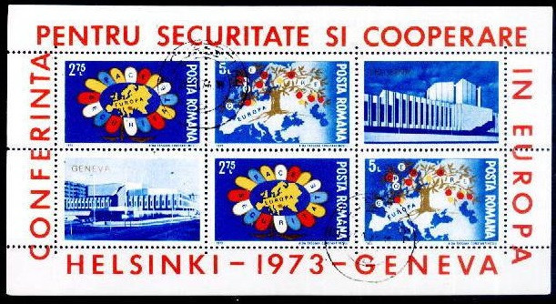 C1910 - Romania 1973 - Colab. bloc stampilat