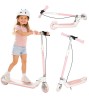 Trotineta Copii Pliabila LED cu 2 Frane Reglabila 100 kg Roz