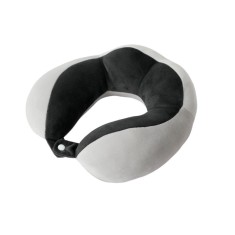Perna de Voiaj Flippy, Pentru Gat, din Bumbac, 4 Cocoase Pentru Confort, Accesoriu de Voiaj, Birou, Masina, Sistem Prindere Capse, Negru foto