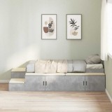 Rama de pat de depozitare Gri Beton 75x190 cm