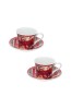 Set 2 căni cu farfurii, porțelan, Moș Crăciun, 90 ml, roșu, Oem
