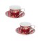 Set 2 căni cu farfurii, porțelan, Moș Crăciun, 90 ml, roșu