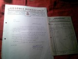 2 Facturi cu Antet 1937 Graphia Romaneasca Bucuresti - Adresa si Bon de livrare