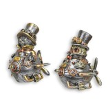 Bufnita si pisica-statuete steampunk din rasini SP-49, Animale