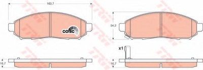 Set placute frana,frana disc NISSAN NAVARA platou / sasiu (D40) (2008 - 2016) TRW GDB3404 foto