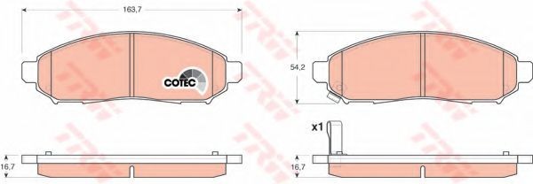 Set placute frana,frana disc NISSAN NAVARA platou / sasiu (D40) (2008 - 2016) TRW GDB3404
