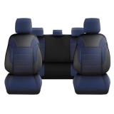 Cumpara ieftin Set Huse Scaune Auto DeluxeBoss Classico, pentru bancheta rabatabila fractionata, 11 piese, albastru inchis