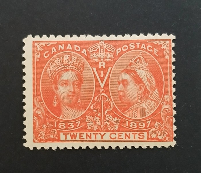CANADA-1897-Jubileul-20 ct.-vermilon-MH/*-cote+190$