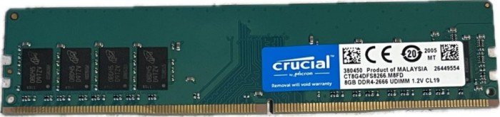 Memorie Crucial 1x8GB 2666 MHz DDR4 DRAM Single 8GB CL19 CT8G4DFS8266
