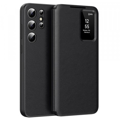 Husa pentru Samsung Galaxy S25 Ultra S938, Techsuit, SmartView, Neagra foto
