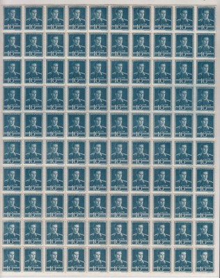 ROMANIA 1943/45 LP 154 REGELE MIHAI I UZUALE FILIGRAN MM VALOAREA 16 LEI ALBASTRU COALA 100 TIMBRE STARE MNH foto