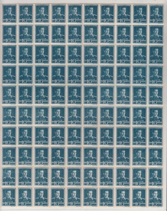 ROMANIA 1943/45 LP 154 REGELE MIHAI I UZUALE FILIGRAN MM VALOAREA 16 LEI ALBASTRU COALA 100 TIMBRE STARE MNH