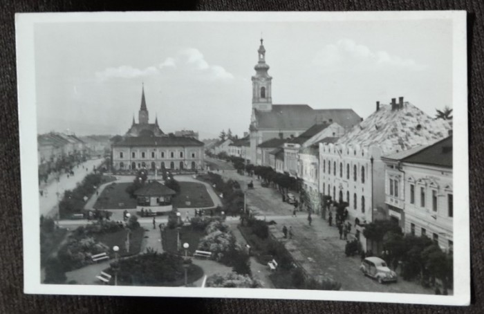 Carte postala, Sighetul Marmatiei, vedere spre parc, 1927