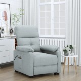 VidaXL Fotoliu de masaj electric rabatabil, gri deschis, textil