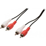 Cablu audio stereo RCA 2 x RCA tata - 2x RCA tata 2m negru VALUELINE