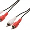 Cablu audio stereo RCA 2 x RCA tata - 2x RCA tata 2m negru VALUELINE