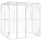vidaXL Cușcă pentru păsări Antracit 209 x 202 x 214 cm Oțel galvanizat 4100931