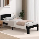 VidaXL Cadru de pat mic single, negru, 75x190 cm, lemn masiv 810459