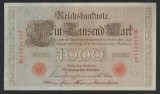 GERMANIA 1000 / 1.000 MARCI / MARK 1910 [15] P - 44b , Serie Rosie , Sufix J , 7 cifre Litera Q , a UNC / UNC , necirculata