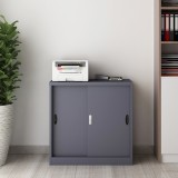Dulap birou, en.casa, Rieti, 90 x 40 x 90 cm, otel, gri inchis, cu 2 usi culisante HausGarden Leisure