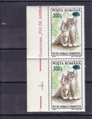 ROMANIA 2001 LP 1564 PUI DE ANIMALE 94 SUPRATIPAR MOUSE PERECHE MNH foto