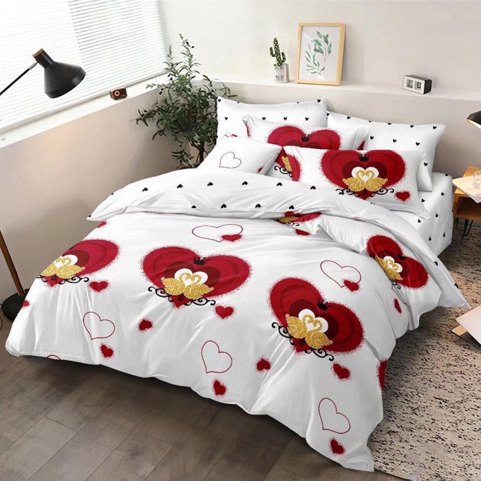 Lenjerie de pat pentru o persoana cu 2 huse de perna dreptunghiulara, Ismet, bumbac mercerizat, multicolor