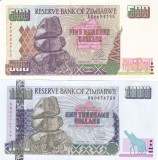 Bancnota Zimbabwe 500 si 1.000 Dolari 2001/2003 - P11a/12a UNC ( set x2 )