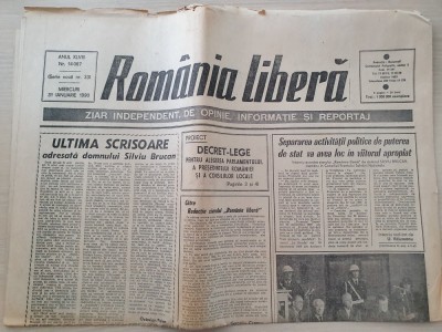 romania libera 31 ianuarie 1990-procesul comunistilor,silviu brucan foto