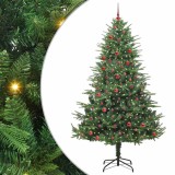 vidaXL Brad de Crăciun artificial pre-luminat cu set de bile Verde 3395357