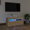 VidaXL Comodă TV cu lumini LED, stejar Sonoma, 90x35x40 cm 804322