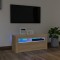 vidaXL Comodă TV cu lumini LED, stejar Sonoma, 90x35x40 cm 804322