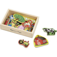 Set 20 magneti in cutie de lemn Ferma, Melissa and Doug 9279