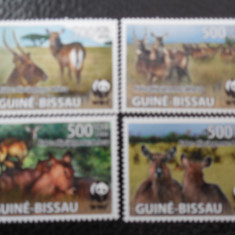 Guineea Bissau-Fauna wwf,antilope-serie completa,nestampilate MNH