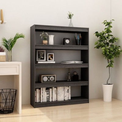 vidaXL Bibliotecă/Separator cameră gri 100x30x135,5 cm lemn masiv pin foto