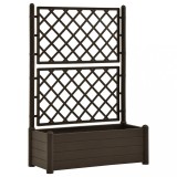 Cumpara ieftin Jardiniera de gradina cu spalier, cafeniu, 100 x 43 x 142 cm PP