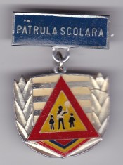 INSIGNA PIONIER Medalie Patrula scolara Aluminiu email la rece